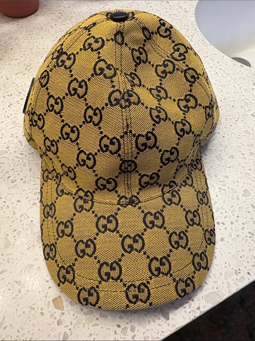 Gucci Yellow Monogram GG Baseball Cap